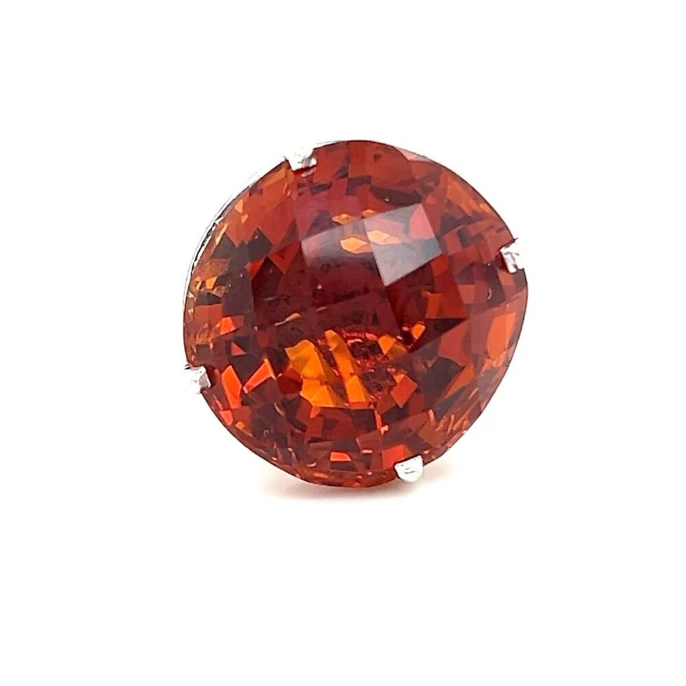Huge 14K White Gold Citrine Ring